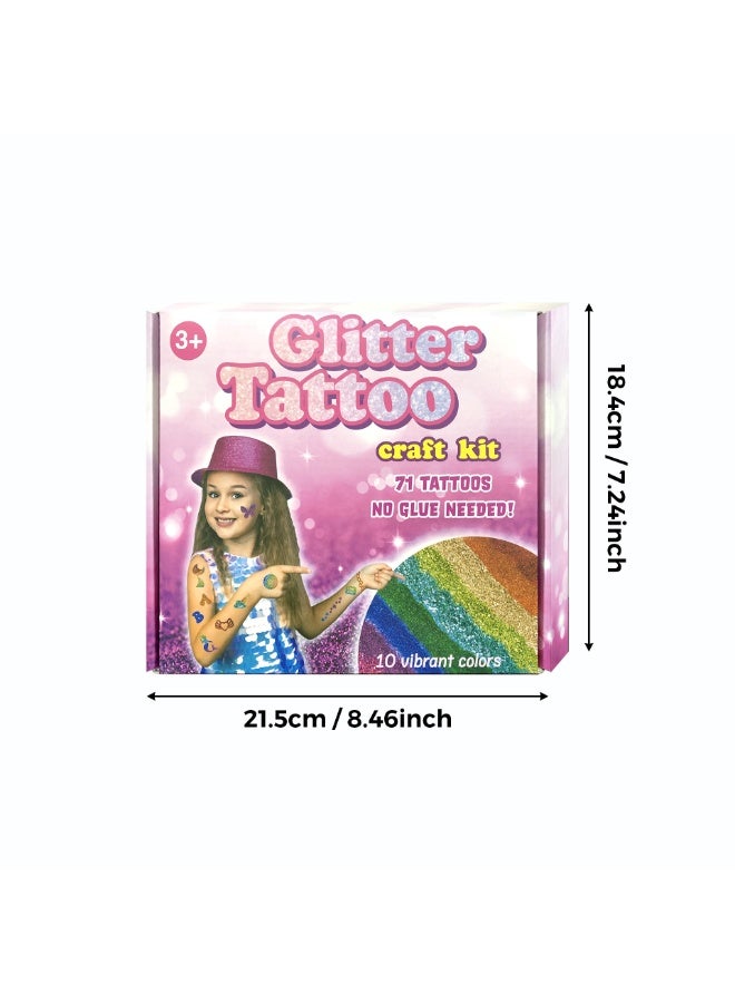 Capstro Kids Glitter Temporary Tattoo Kit – DIY Body Art Craft Set with Glitter & Stencils | Creative Party, Dress-Up & Arts and Crafts Fun for Children – Rainbow Glitter Tattoo Set - Image 5